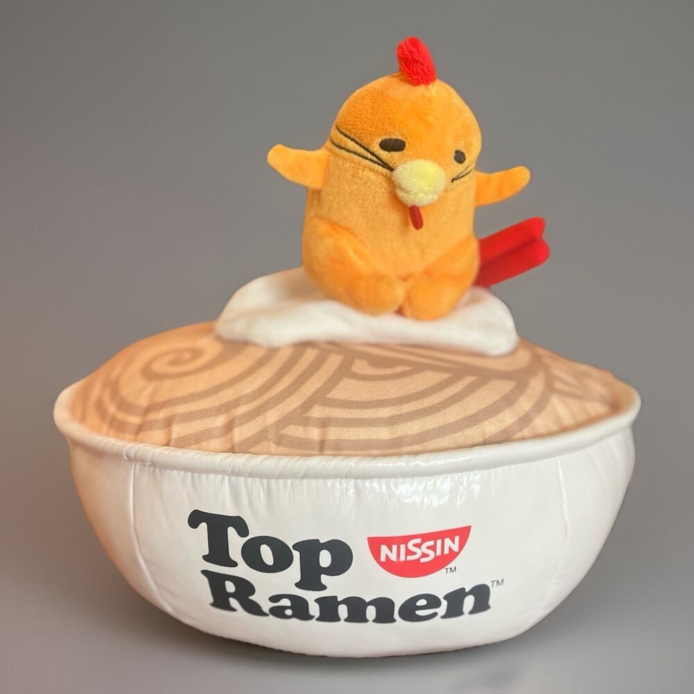 Kidrobot Nissin Top Ramen Noodle x Gudetama Interactive Bowl 12" Plush Toy NWT